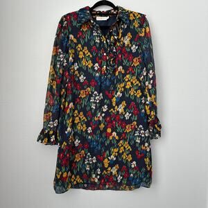 Tory Burch Livia Iris Garden Pleated Mini Dress